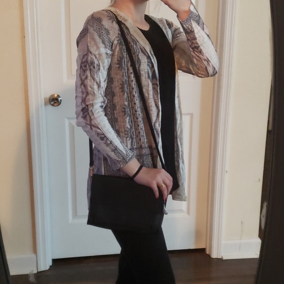 Black Leather Crossbody Purse - Picture 2 of 8